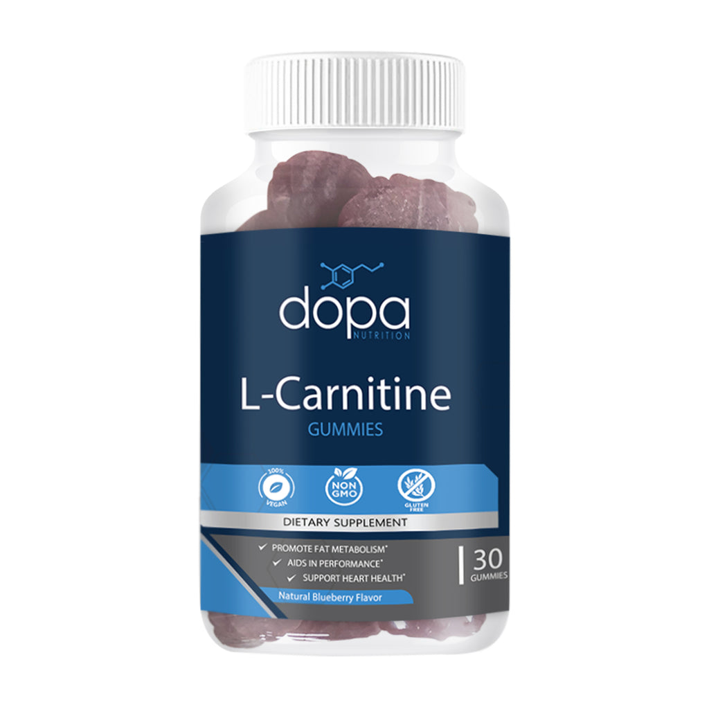 L-Carnitine Gummies | L Carnitine Supplement for Women and Men | Non-GMO, Vegan, Gluten-Free  | 30 Natural Blueberry Flavored Gummies - Dopa Nutrition